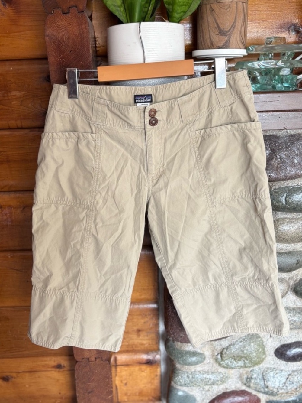 Patagonia Organic Cotton Roll Tab Bermuda Hiking Shorts Size 8